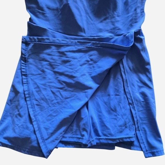 Blue Ultra Flirt Athletic Romper Scoop Neck Dress Size L - Picture 3 of 4